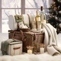 Festive Hamper in Serene Winter Setting