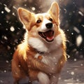 Festive happy corgi dog3 Royalty Free Stock Photo