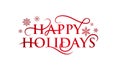 Festive happy holidays text with flourishes Royalty Free Stock Photo
