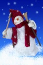 Festive happy snowman in a red hat Royalty Free Stock Photo