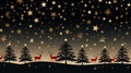 Christmas tree, reindeer, and star icons in a repeating pattern Royalty Free Stock Photo