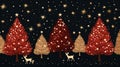 Christmas tree, reindeer, and star icons in a repeating pattern Royalty Free Stock Photo