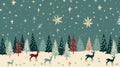 Christmas tree, reindeer, and star icons in a repeating pattern Royalty Free Stock Photo