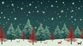 Christmas tree, reindeer, and star icons in a repeating pattern Royalty Free Stock Photo