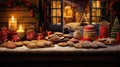 festive holiday cookies background