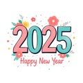 Joyful new year 2025 celebration highlighted by elegant seasonal ornaments Royalty Free Stock Photo