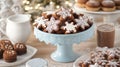 Festive holiday dessert spread with gingerbread and hot cocoa . Royalty Free Stock Photo