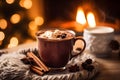 Festive hot cocoa drink with marshmellows