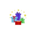 Festive icon, symbol of gift , set gift boxes Royalty Free Stock Photo