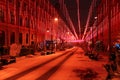 Festive illumination on Bolshaya Dmitrovka Street in Moscow