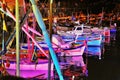 Festive illuminations in port Camogli, Italy