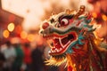 A festive image of a Chinese New Year dragon dance