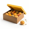 festive indian motichur laddu box on white background