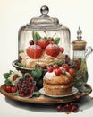 Festive Indulgence: Cloche with Delightful Fruitcake