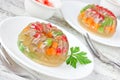 Festive jellied meat with vegetables Royalty Free Stock Photo