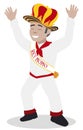 Happy King Momo character from Carnival of Barranquilla saluting you, Vector illustration