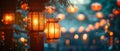 Festive Lantern Glow: A Beacon of Joy and Generosity. Concept Festive Decor, Lanterns, Glow, Joyful