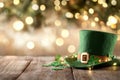 Festive leprechaun hat with shamrocks for st. patrick's day celebration Royalty Free Stock Photo