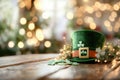 Festive leprechaun hat with shamrocks for st. patrick's day celebration Royalty Free Stock Photo