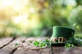 Festive leprechaun hat with shamrocks for st. patrick's day celebration Royalty Free Stock Photo