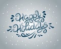 Festive lettering with an ornament, Happy Holidays. Congratulatory illustration, vector