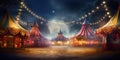 Festive Lighting And Tents For A Magical Moment A Joyful Depiction Of Bokeh Lights And Circus Art Su