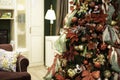 Festive living room with luxury christmas tree