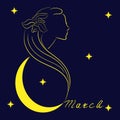 Festive logo or postcard vector illustration.International Women`s Day on March 8. Royalty Free Stock Photo