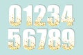 Festive luxury numbers with glamour golden glitter confetti