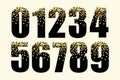 Festive luxury numbers with glamour golden glitter confetti