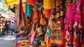 Festive Market Bazaar. Vendors showcase handmade crafts, local delicacies, and colorful trinkets