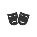 Festive masks icon flat