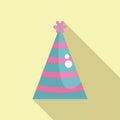 Festive match hat icon flat vector. Party cone cap Royalty Free Stock Photo