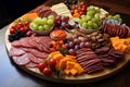 Festive Meat cheese tray. Generate Ai Royalty Free Stock Photo