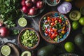 Mexican Guacamole Ingredients on Talavera Pottery