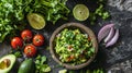 Mexican Guacamole Ingredients on Talavera Pottery