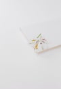 Festive mock up notepad flowers white background