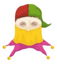 Festive Monocuco head, character of Barranquilla`s Carnival in cartoon style, Vector illustration