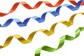 festive multicolored satin ribbons isolated on white background