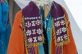 Festive national women`s clothing of local Khanty aborigines