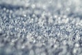 festive natural background with shiny transparent texture crystals of cold frost and snow cover the surface in the winter