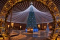 Festive New Year Decorations at Lubyanka Square Royalty Free Stock Photo