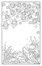 Festive New Year illustration. Garlands of round luminous lanterns. Christmas tree branches decorated with balls and snowflakes