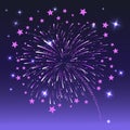 Festive bright new year`s fireworks . Vector illustration. Royalty Free Stock Photo