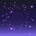 Festive bright new year`s fireworks . Vector illustration. Royalty Free Stock Photo