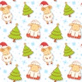 Festive new year winter seamless pattern