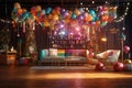 Festive New Years Eve party decorations with