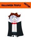 Festive Orange October Vector Halloween People Illustration