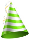 Festive party cap. Realistic striped paper hat Royalty Free Stock Photo