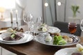 Festive Passover table setting at home. Royalty Free Stock Photo